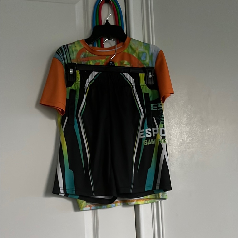 Kids Swim Set in Black and Orange Size 10/12